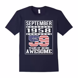 59th Birthday Gifts September 1958 â 59 Yrs old Bday T Shirt-Father's Day - S