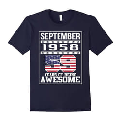 59th Birthday Gifts September 1958 â 59 Yrs old Bday T Shirt-Father's Day - XXL