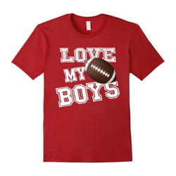 I Love My Boys Football Shirt for Moms- Football Mom TShirt-Father's Day - L