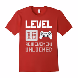 Level 16 Achievement Unlocked Tee Shirt Gifts 16th Birthday-Father's Day - XXL