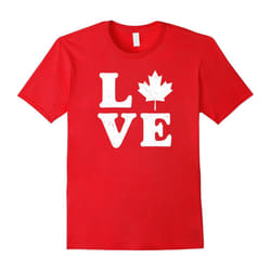 Canada LOVE Shirt ~ Canadian Maple Leaf-Father's Day - XXL