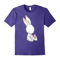 Cute Bunny Rabbit | Book Lover T-Shirt & Gift | Reading-Father's Day - M