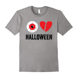 I love Halloween T-Shirt Funny Scary Bat Eyeball Tee Shirt-Father's Day - XL