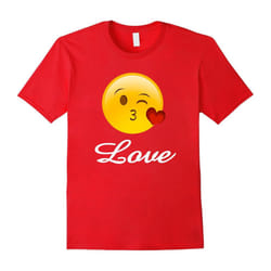 Emoji Valentines Day Shirt Heart Kiss Love Kids Women Girls-Father's Day - L