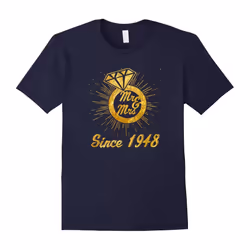 69th Wedding Anniversary Gifts Mr & Mrs Since 1948 T-Shirt-Father's Day - S