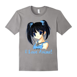 I Love Anime! Anime Girl T-Shirt-Father's Day - S