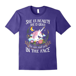She Is Beauty She Is Grace T-Shirt Colorful Unicorn Gifts-Father's Day - L