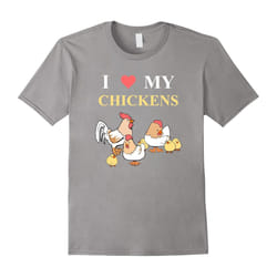 I Love My Chickens T-shirt â pet chicken farmer tshirt tee-Father's Day - L