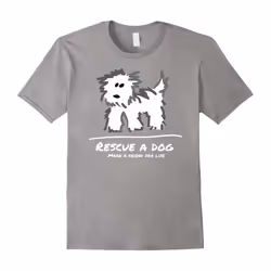 Rescue a Dog T-Shirt, Don't Shop Adopt! Animal Lover-Father's Day - M