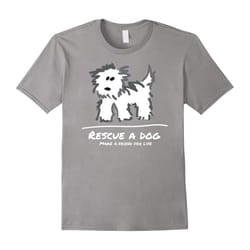 Rescue a Dog T-Shirt, Don't Shop Adopt! Animal Lover-Father's Day - L