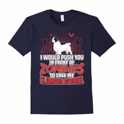 Father's Dayumber Spaniel and Zombies Halloween Gifts T Shirt-Father's Day - XL