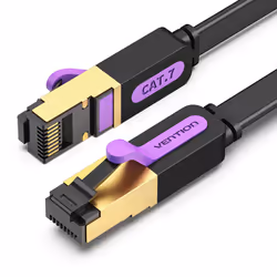 Vention Flat Cat.7 Patch Cable 5M Black, 5 m, Cat7, RJ-45, RJ-45, Black
