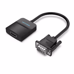 Vention VGA to HDMI Converter with Female Micro USB and Audio Port 0.15M Black, 0.15 m, VGA (D-Sub), HDMI + Micro-USB + 3.5mm ...