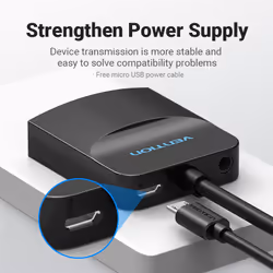 Vention VGA to HDMI Converter with Female Micro USB and Audio Port 0.15M Black