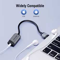 Vention USB External Sound Card 0.15M Gray Metal Type(OMTP-CTIA)