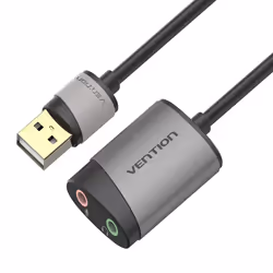 Vention USB External Sound Card 0.15M Gray Metal Type, 16 bit, USB