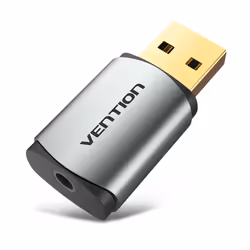 Vention USB External Sound Card Gray Metal Type(CTIA), 2.1 channels, 16 bit, USB
