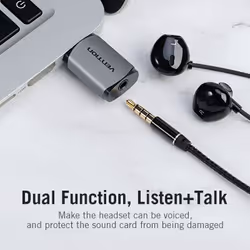 Vention USB External Sound Card Gray Metal Type(CTIA)