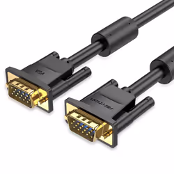 Vention VGA(3+6) Male to Male Cable with ferrite cores 1M Black, 1 m, VGA (D-Sub), VGA (D-Sub), Male, Male, Black