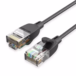 Vention Cat.6A UTP Patch Cable 5M Black Slim Type, 5 m, Cat6a, U/UTP (UTP), RJ-45, RJ-45, Black