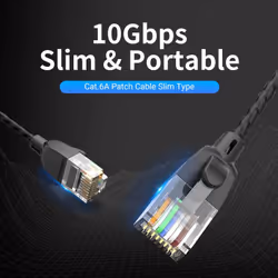 Vention Cat.6A UTP Patch Cable 5M Black Slim Type