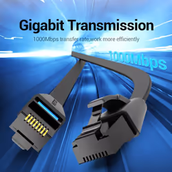 Vention Flat Cat.6 UTP Patch Cable 8M Black