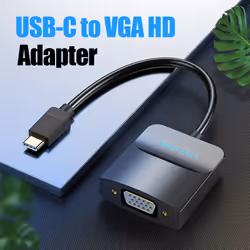 Vention Type-C to VGA Adapter 0.15M Black ABS Type