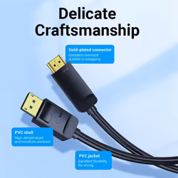 Vention HAGBG video cable adapter 1.5 m DisplayPort HDMI Black - Additional view 2