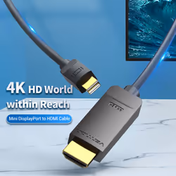 Vention 4K Mini DisplayPort to HDMI Cable 1.5M Black