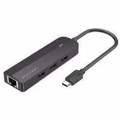 Vention USB-C to USB 2.0*3/RJ45/Micro-B HUB 0.15M Black ABS Type, USB Type-C, Micro-USB, USB 3.2 Gen 1 (3.1 Gen 1) Type-A, 48 ...