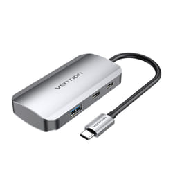Vention USB-C to USB-C Gen 1/USB3.0x3/PD Hub 0.15M Gray Aluminum Alloy Type