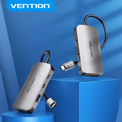 Vention USB-C to USB-C Gen 1/USB3.0x3/PD Hub 0.15M Gray Aluminum Alloy Type