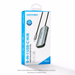 Vention USB-C to USB3.0x3/SD/TF/PD Hub 0.15M Gray Aluminum Alloy Type - Additional view 2