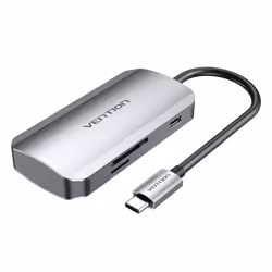 Vention USB-C to USB3.0x3/SD/TF/PD Hub 0.15M Gray Aluminum Alloy Type - Additional view 3