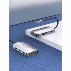 Vention USB-C to USB3.0x3/SD/TF/PD Hub 0.15M Gray Aluminum Alloy Type - Additional view 4