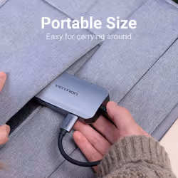 Vention USB-C to USB3.0x3/SD/TF/PD Hub 0.15M Gray Aluminum Alloy Type - Additional view 5