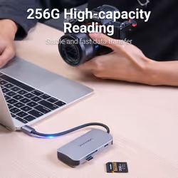 Vention USB-C to USB3.0x3/SD/TF/PD Hub 0.15M Gray Aluminum Alloy Type - Additional view 8