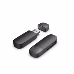 Vention 2-in-1 USB 3.0 A Card Reader(SD+TF) Black Dual Drive Letter, MicroSD (TransFlash), MicroSDHC, SDHC, MicroSDXC, SDXC,  ...