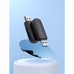 Vention 2-in-1 USB 3.0 A Card Reader(SD+TF) Black Dual Drive Letter