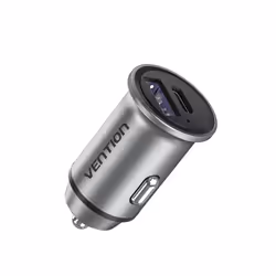 Vention Two-Port USB A+A(30+30) Car Charger Gray Mini Style Aluminium Alloy Type - Additional view 6