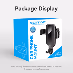 Vention Auto-Clamping Car Phone Mount With Duckbill Clip Black Square Fashion Type