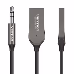 Vention USB Car Bluetooth5.0 Audio Receiver With Coiled Cable 1.5M Gray Zinc Alloy Type