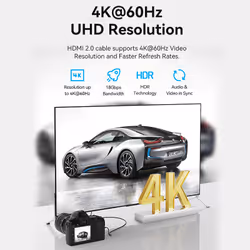 Vention HDMI-D Male to HDMI-A Male 4K HD Cable 3M Black