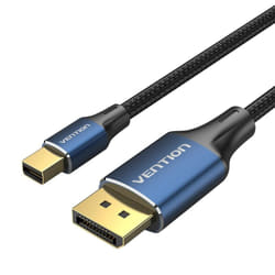 Vention Cotton Braided Mini DP Male to DP Male 8K HD Cable 2M Blue Aluminum Alloy Type