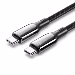 Vention Cotton Braided USB 2.0 C Male to C Male 5A Cable 1.2M Black Zinc Alloy Type, 1.2 m, USB C, USB C, USB 2.0, 0.48 Gbit/ ...