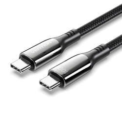 Vention Cotton Braided USB 2.0 C Male to C Male 5A Cable 1.2M Black Zinc Alloy Type