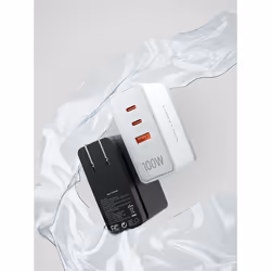 Vention 3-Port USB (C+C+A) GaN Charger (100W/100W/30W) EU-Plug Black