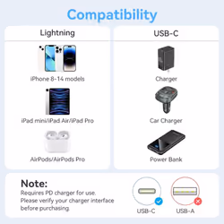 Vention USB Type C PD 27W Cable for iPhone 15 14 13 12 Pro X 8 Fast USB C Cable for iPhone Charging Cable USB Type C Cable Wi ...