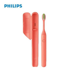 Philips ONE Series Electric Toothbrush 1 AAA Battery Version  HY1100 Adult Sonic Vibration Electric Toothbrush Travel model with Storage Box - red