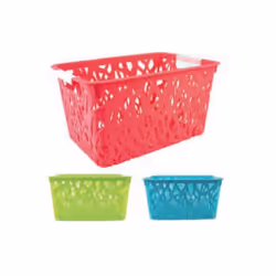 Storage Baskets Plastic 3pc Bathroom Office Desktop Organiser Toys